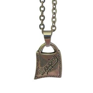 New Shopping Bag Pendant Necklace 18" Stainless Chain Stylish & Unique Jewelry
